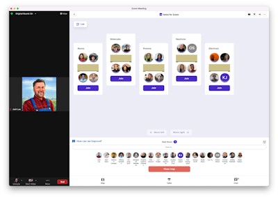 Planners can use map mode in twine for Zoom Events to set up virtual tables.