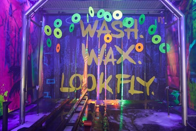 Guests drove into the experience through car wash strips that said 'Enter 1980s LA.' Inside, they encountered a custom-designed wash tunnel complete with lights, music, and effects inspired by the series. More fun, on-theme signage said things like 'Looking Fresh,' 'Roll Out,' and “Wash. Wax. Look Fly.”