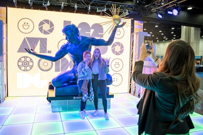 Display Group used their space on the trade show floor to pay homage to an iconic Detroit monument. The company's creative director, David Danielson, digitally sculptured a replica of The Spirit of Detroit—installed in the city's downtown in 1958—before it was built with foam and a plastic hard coat. 'This is one of many props in our inventory available to rent,' said Display Group sales and marketing director Niko Solomos.