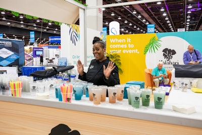 We spotted too many attendees to count on the floor who had these colorful teas in their hands. Kalahari Resorts' tea bar proved to be a hot spot with the perfect cold pick-me-up.