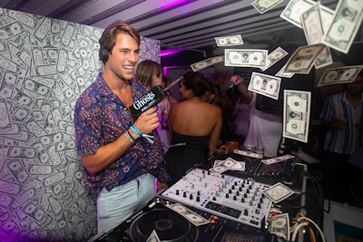 Fun details leaned into the character's “finance bro” lifestyle, including money-covered photo moments. The event was designed and produced by creative agency BMF.