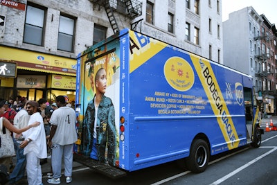 While La Bodega Baque was in full effect, a custom UPS truck made its way around Manhattan to promote the Unidos Para Siempre line, which includes a jacket, hoodie, bucket hat, and t-shirt.