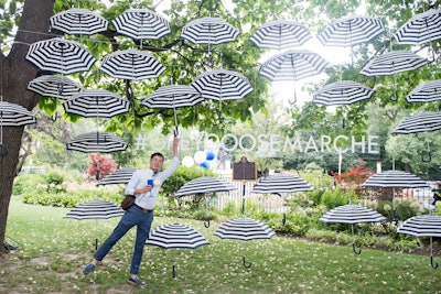 In 2018, vodka brand Grey Goose hosted outdoor pop-up markets and dining experiences in collaboration in four cities across Canada. The aesthetic of the series paid homage to the brand’s limited-edition Riviera Series bottles, which featured blue-and-white striped umbrellas meant to symbolize summers in the French Riviera. At the Toronto edition, an installation of hanging, striped umbrellas created a fun photo op, designed by Pomp & Circumstance and Community Agency. 'We wanted a fun and playful way for people to engage with the Grey Goose brand, and there’s nothing more iconic to the famous Cote D’Azur coastline than its blue and white umbrellas,' said Grey Goose Canada’s Michael Corvese. See more: 12 French Riviera-Theme Ideas From Grey Goose's Pop-Up Market Series