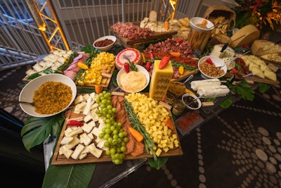 Cocktail hour featured an extensive market table of charcuterie and cheeses.