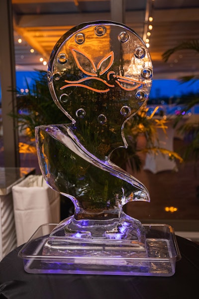 After dinner, guests continued the celebration by pouring shots of spirits down a custom ice luge.