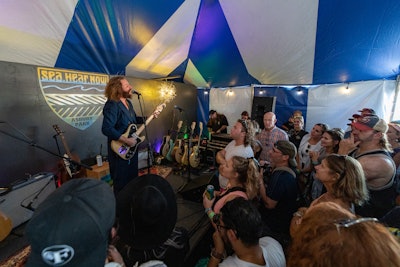 Artists including Jim James from My Morning Jacket (pictured) performed intimate shows with Q&As for fans in the Transparent Clinch pop-up art gallery. The gallery featured photos and artwork by festival performers.