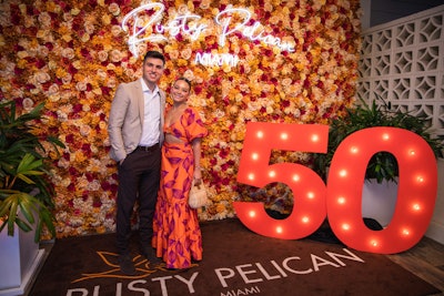 Throughout the evening, guests posed for a photo alongside the restaurant’s popular flower wall, which was accented for the special occasion with an oversized '50' to commemorate the milestone anniversary.