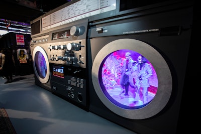 The boombox measures 15 feet wide and eight feet tall and is embedded with Bassboss brand speakers.