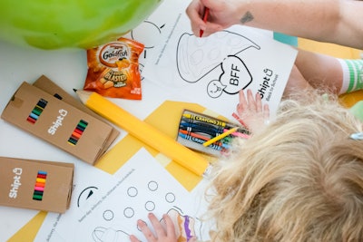 Outside the bus, Shipt created an arts-and-crafts corner where children could color.