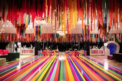 The Color Ball, a debutante ball in Houston, lived up to its name several years ago with this ribbon- and streamer-style design—complete with a dramatic, striped dance floor—by Todd Fiscus of Todd Events. Fiscus says the event featured “a group of clients that allowed me to present them the idea and the inspiration. No Pinterest. No copycat stuff. Just a cool cohesive thought. ... It was so fun and so vibrant, and the energy was palpable compared to other parties.'