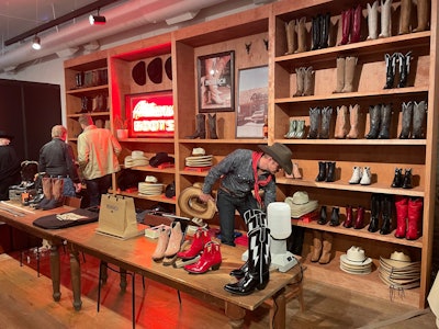 Hudson noted that “designing a space that felt authentic to the show” while remaining “accessible and interesting for a broader audience” was the greatest challenge in putting on the pop-up. Thus, “once inside, consumers could stop by designated areas within the store,” which each housed retailers—Allen’s Boots, Fret Zealot, The MONARCH Collection, Truthteller 1839 Bourbon, and Union Western, to name a few—that each nodded to the show’s western motif. FOX tapped experiential agency Creative Riff as a production partner in creating the pop-up store.