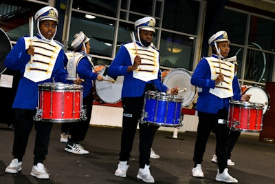 The event, which was hosted by comedian Michelle Collins, kicked off with a performance from marching band Marching Cobras, a local group that had initially played in the park in 2015 for the Hudson River Park Games event.