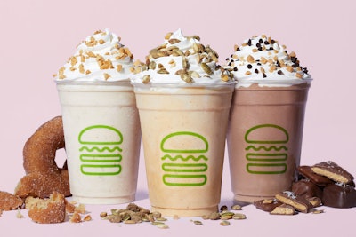 The limited-edition, seasonal Pumpkin Patch shake has returned to Shake Shack’s menu alongside two new offerings—and planners, rejoice, because they’re available for catering while supplies last. On the menu: the classic Pumpkin Patch Shake made with pumpkin puree, vanilla frozen custard, cinnamon, and nutmeg; the new Apple Cider Donut Shake, which features apple-cider-donut-flavored custard topped with cinnamon donut crunch; and the new Choco Salted Toffee Shake that’s a blend of chocolate custard and salted toffee sauce. Patrons can indulge now through Oct. 31.