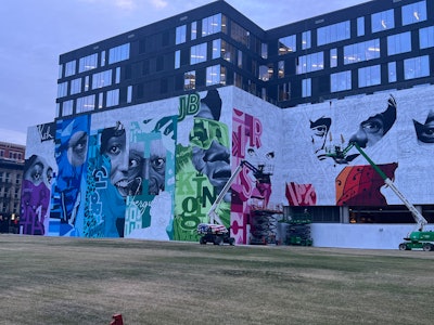 BLINK showcased multidisciplinary artist Tristan Eaton’s mural, which is the largest of its kind in Ohio, occupying an estimated 17,000-square-foot mural space at the site of 84.51's headquarters.