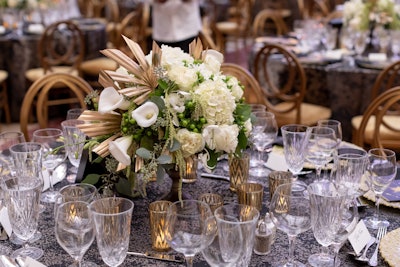 An array of seating arrangements, each with a design inspired by a different era, was set within distinct vignettes throughout City Hall.