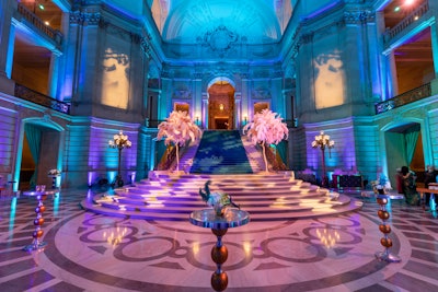 “Another modern spin to the after-party was projection mapping on the rotunda at City Hall,' added Gurley. For the Opera Ball, Blueprint Studios also worked with Gatsby Event Studios for lighting and sound and McCalls Catering for food and beverage.