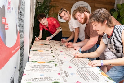 Artists, including Sarah and the Sundays (pictured), were also encouraged to sign BMI-ACL posters.