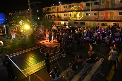 Another iteration of Jack Daniel's House No. 7 took place in July 2019 in Las Vegas, marking the first time the concept took over an actual hotel. The event brought a party atmosphere to the parking lot of the property, with activities that included basketball on a custom court. Inside, the hotel lobby evoked an old Tennessee gift shop with branded decor, while event rooms included a real wedding chapel, a hair salon, a room for pillow fights, and a replica of Lynchburg restaurant Miss Mary Bobo’s. Another room featured a live metal band playing throughout the night; guests were invited to get behind the drum set and test out their skills. See more: Checking In: See How Three Brands Have Launched Innovative Hotel Experiences