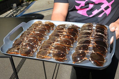 In a nod to the characters' iconic accessories, sunglasses were distributed at the Super Troopers reunion panel.