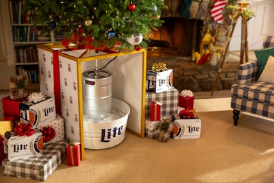 Miller Lite Christmas Tree Keg Stand