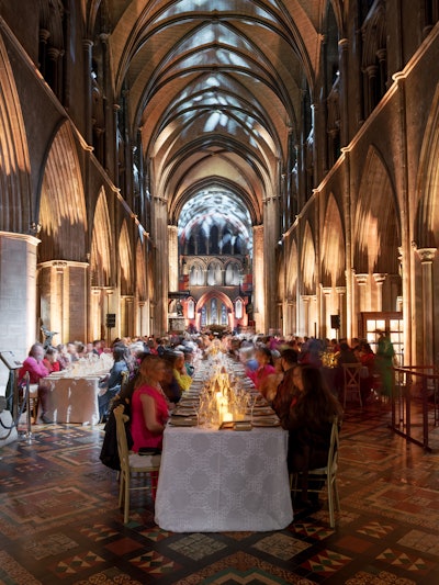 Instead of the traditional dine-around evening, with smaller parties typically at multiple venues, this year, a large group dinner was held at St. Patrick's Cathedral in Dublin.