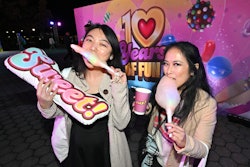 The Battery Park Esplanade in downtown Manhattan was transformed into a “candified carnival” where visitors could watch a drone show and enjoy bespoke Candy Crush-themed food and drink like glow-in-the-dark cotton candy.