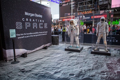 Morgan Stanley collaborated with Courageous, the brand studio of CNN, to bring awareness to the issue of inclusive spacesuit design by unveiling a conceptual model spacesuit in Times Square in October.