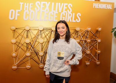 The tastemakers received a custom Essex College sweatshirt created by Phenomenal Media. Midori Francis (pictured) plays Alicia on the HBO Max series.