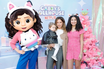 Actress Laila Lockhart Kraner (right)—Gabby herself—was in attendance, and posed for a themed photo op with actress Ashley Tisdale and her daughter, Jupiter.