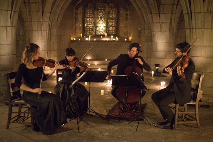 The Attacca Quartet performed Beethoven's final String Quartet, Op. 132 during the Crypt Sessions held in 2018.