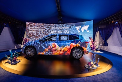Additionally, on the blue carpet, Mercedes-Benz had its EQS SUV on display in front of a digital LED wall, where attendees could watch a projected journey through the waters of the world. Engine Shop helmed the activation, with support from Merkley + Partners and OSK.