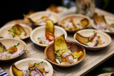 Ceviche on Plantain Chips