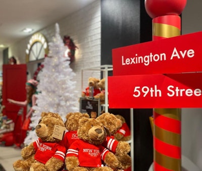 Santaland also has a “north pole” bearing the store’s NYC cross streets, along with an “elf door” for kids to peek through. There’s also a nearby holiday bear sweater customization station.