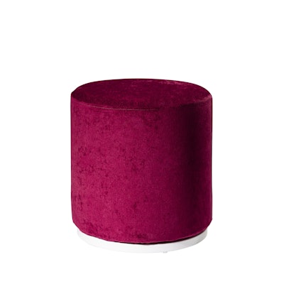 The moveable Marche swivel ottoman from CORT Events features a white gloss metal base and vibrant raspberry fabric seat. It offers flexibility and function and adds a pop of color to any space. Pricing is available upon request.