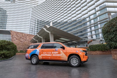 In a clever effort to get even more visibility during CES, a custom-wrapped Chevrolet suburban cruised around the Las Vegas Strip.