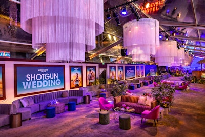 While guests watched a screening of the film, 15/40 transformed the red carpet area into a glamorous after-party that evoked the movie’s tropical setting.