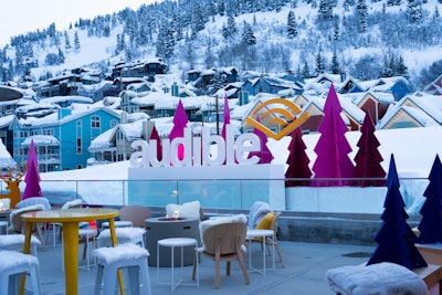 The Audible Listening Lodge was located on Main Street and featured Park City views.