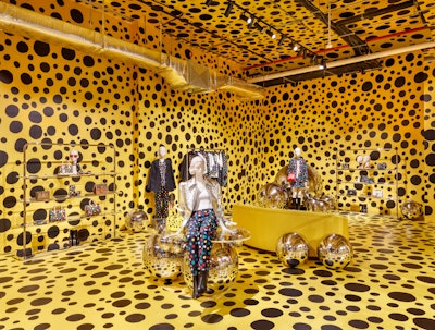 Inside the Louis Vuitton x Yayoi Kusama Pop Up Shop in Soho, NYC