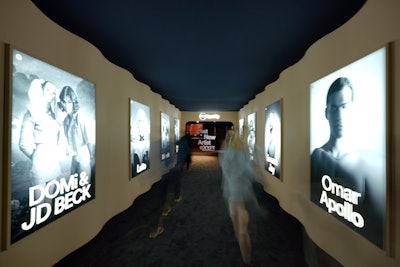 Oversized portraits of each Best New Artist nominee flanked the entrance to the event.