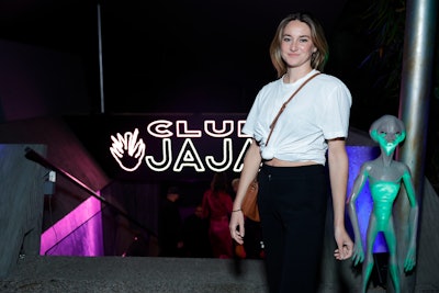 Attendees included Leonardo DiCaprio, Will I Am, and Shailene Woodley (pictured), who were greeted by aliens (both props and costumed actors) along with shots of JAJA Tequila. The event was produced by ENTER.