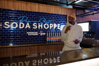 All-Star Bam Adebayo stopped by the speakeasy-style “Dirty Soda Shoppe,” which served signature dirty sodas, a beloved Utah beverage.