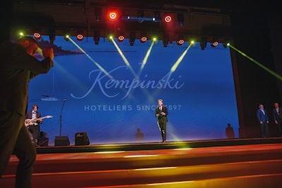 Taking the stage to promote Kempinski Hotels, celebrating more than 125 years in business.