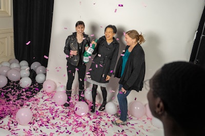 At a photo booth from The Bosco, guests could pose with balloons, Champagne props, and pink confetti to create their own versions of the series's promo art. In addition to his vendor partners, Gonzelez makes a point to shout out the westhaus team members who worked on the event: Ashlea Mackin-Burke, Gem Anderson, Wendy Creed, Emma Easton, Mckenzie Bing, Bella Maytorena, Candace Guidon, Carly Chapman, and Alison Ennik. “They all worked tirelessly alongside me on this premiere and it would be nothing without their support,” he says.