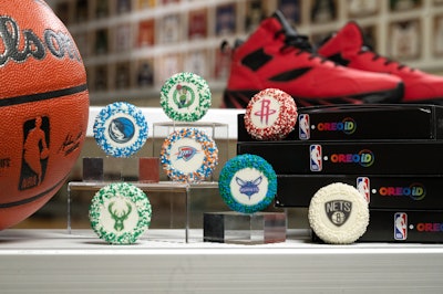 Prior to the All-Star Game, OREOiD partnered with the NBA to offer branded cookies for all 30 teams. The cookies feature the teams’ logos, colors, and celebratory sprinkle designs. For a limited time, Oreo also offered a special All Star-themed cookie. The NBA x OREOiD packs feature 12 cookies and are available on OREO.com/NBA for $39.95 plus delivery.