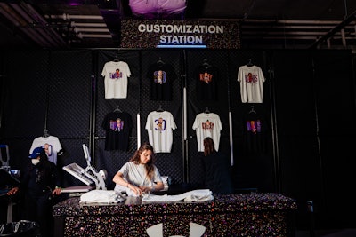Fans could add their own carnival-style twist to UA apparel at a customization station.
