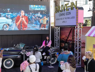 At SXSW, festivalgoers had the opportunity to sit at a drive-in and take photos in the T-Birds car.