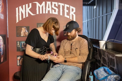Inspired by Ink Master, guests could score airbrush tattoos in Austin.