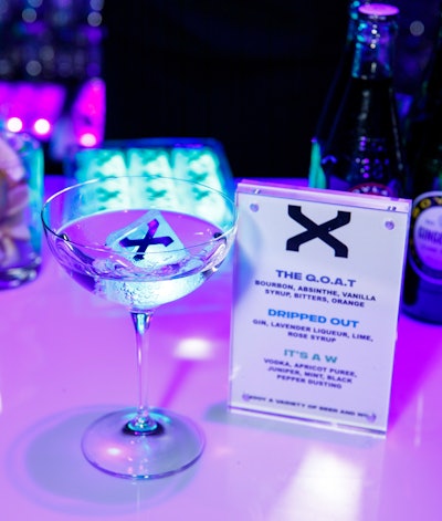 Specialty cocktails incorporated the fragrance notes and featured branded LED ice cubes.