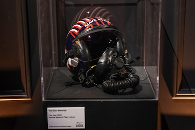 The flight helmet from Top Gun: Maverick was on display in Mammoth.