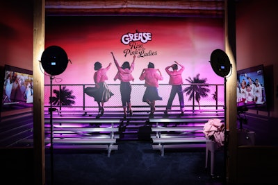 Each stop featured a classic, 50s-themed photo op to celebrate the upcoming original series Grease: Rise of the Pink Ladies. In Mammoth and Steamboat, the build-out included the iconic Rydell High bleachers, where guests could pose wearing one of the pink jackets.